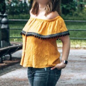 THML Off-the-Shoulder Boho Blouse – Size Large (Stitch Fix)